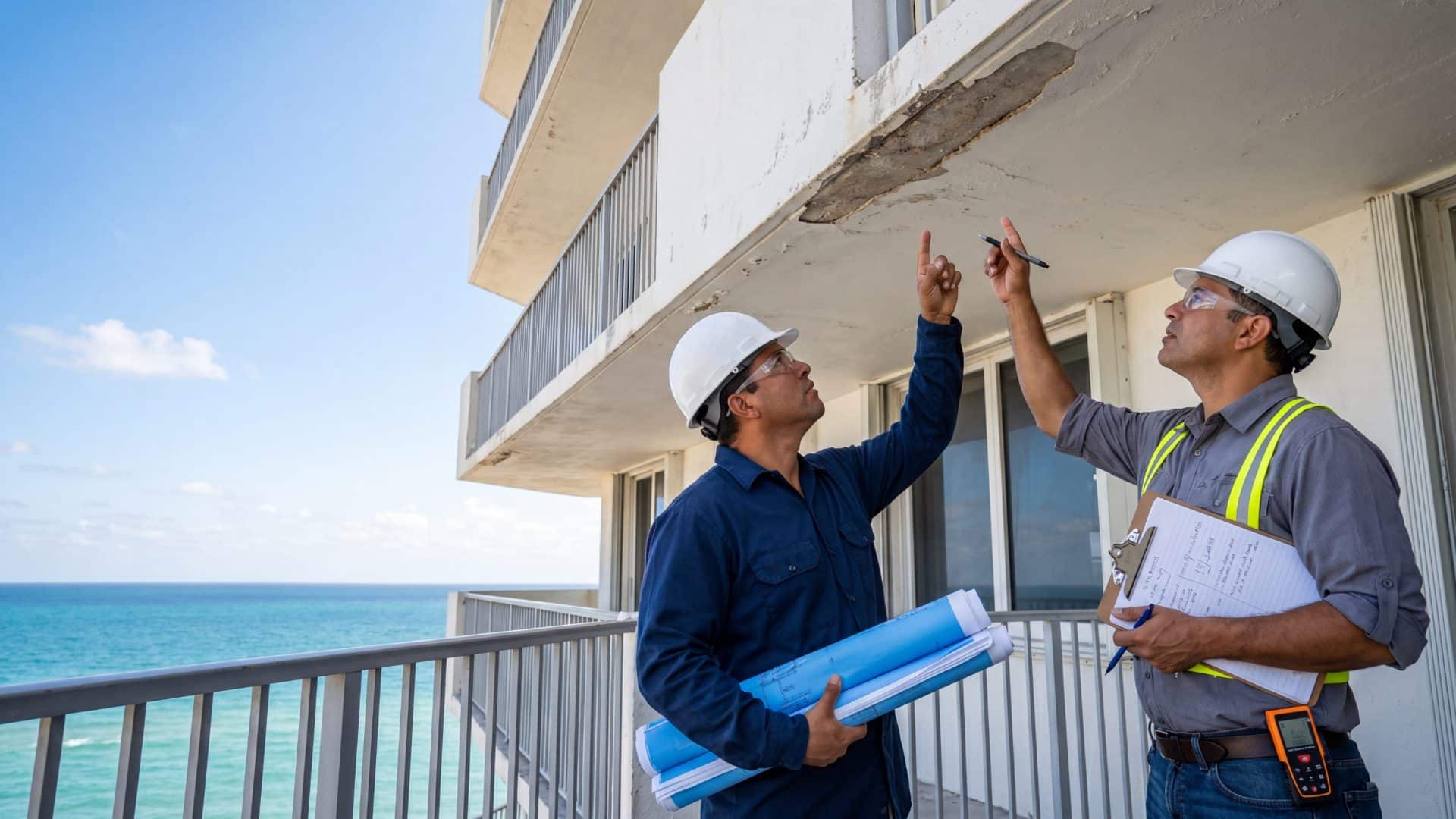 Engineer and Academia lead conducting recertification inspection